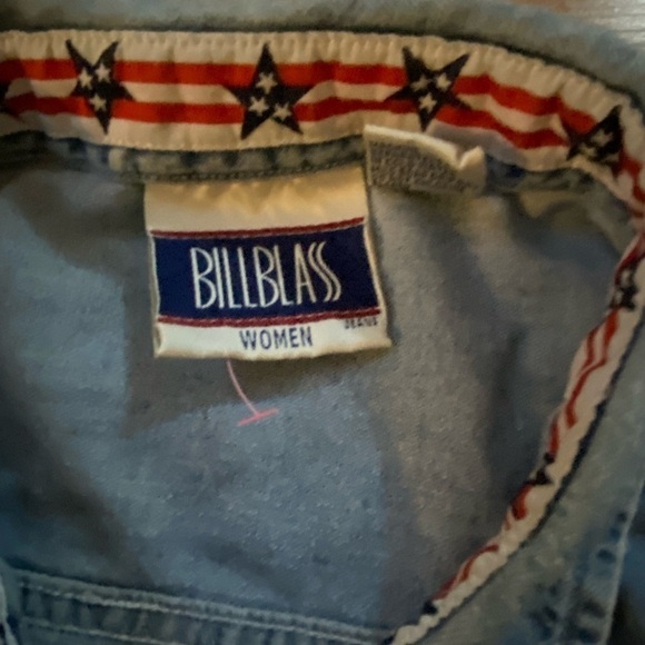 Vintage Bill Blass Women’s Plus Size 90s Style Denim Button Down Short Sleeve - Picture 4 of 10